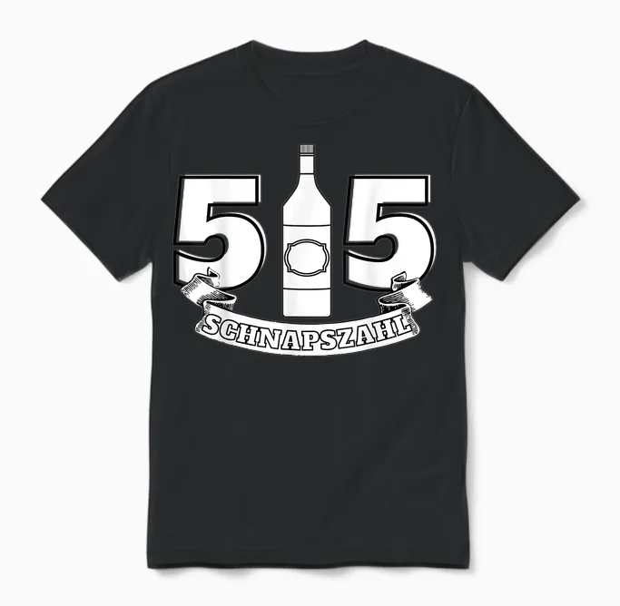 Schnapszahl 55. Geburtstag Happy Birthday Geburtstags Unisex T-Shirt in Black