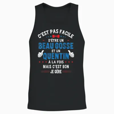 Funny Christmas Gift for Men Beau Gosse Quentin Humour Unisex Tank Top - Black