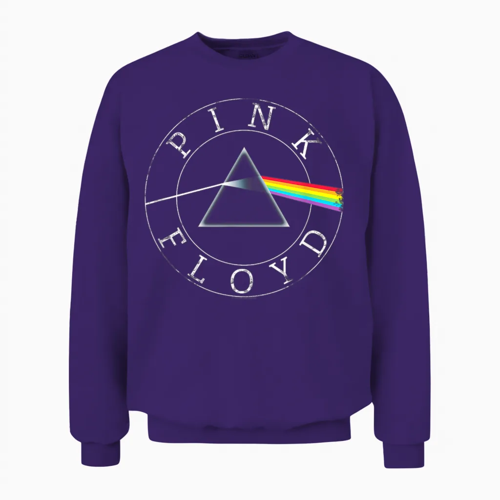 Pink Floyd Rock Band Prism Circle Logo Unisex Sweatshirt in Purple