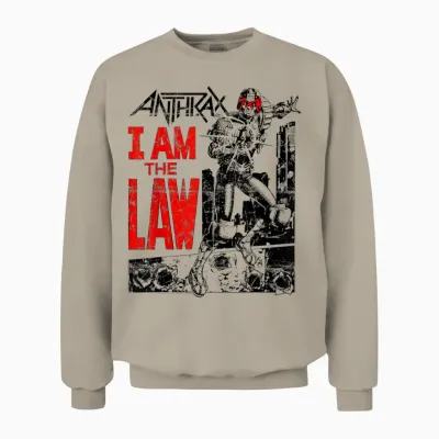 Anthrax - I'm the Law Comic T-Shirt, White, S Unisex Sweatshirt - Sand