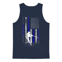 Baseball American Flag Player Flag Dad Mom Kid Unisex Tank Top - Navy – 1