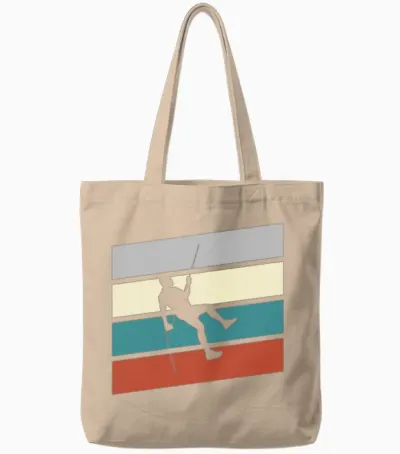 Climbing Retro Tote Bags - Natural