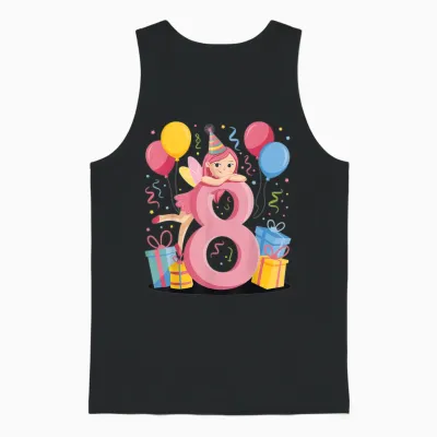 Fée 8e Anniversaire Garçon Fille 8 Ans Huitième Huit Fée Unisex Tank Top - Black
