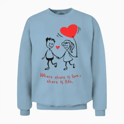 Tenues Assorties Pour Elle Et Lui Unisex Sweatshirt - Light Blue