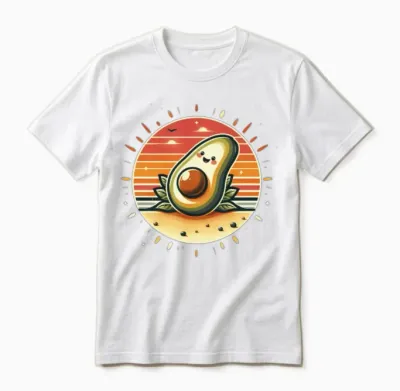 Retro Funny Avocado Unisex T-Shirt - White