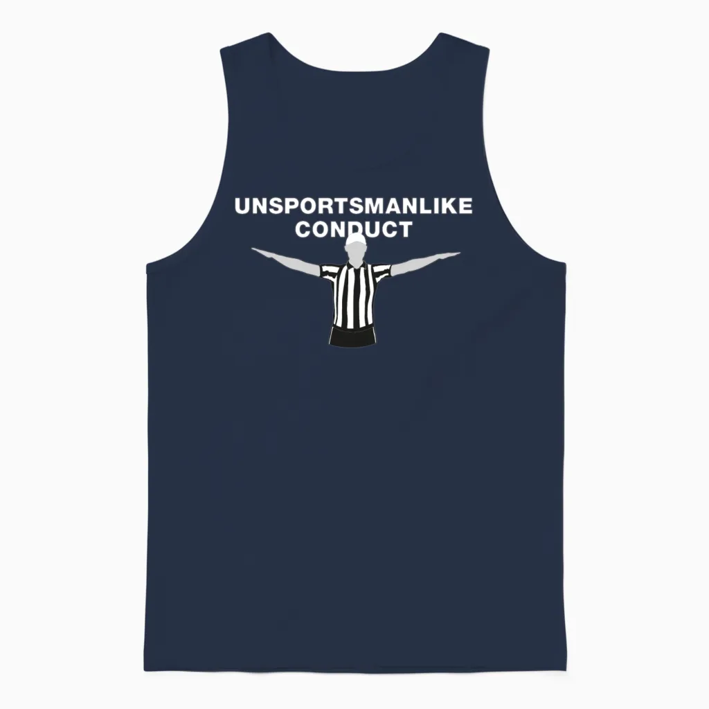 Unsportsmanlike Conduct Unisex Tank Top in Navy