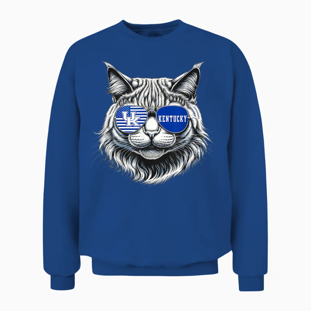 Cat Lovers Graphic Last Name Kentucky Retro Vintage Funny T-Shirt for Men Women Girls Kids Unisex Sweatshirt in Royal