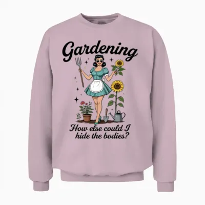 Retro Gardener Pinup Unisex Sweatshirt - Light Pink