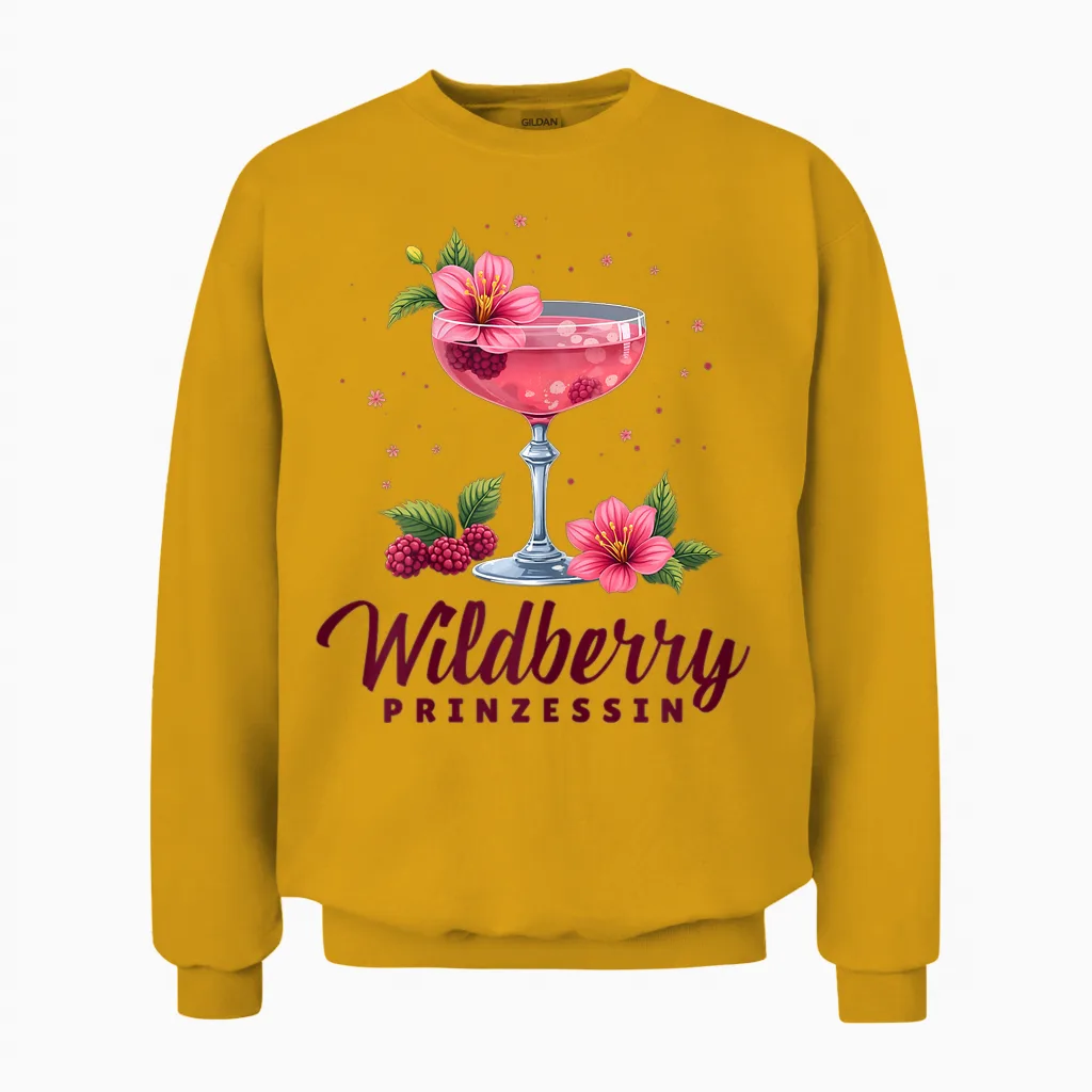 Wildberry Princess Costume I Summer Cocktail Party Women's T-Shirt, White Unisex Sweatshirt in Gold