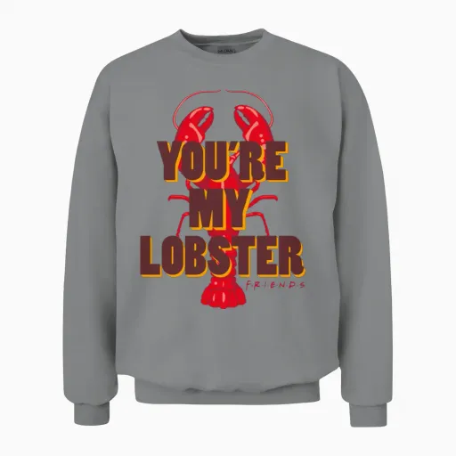 Friends You're My Lobster Quote Unisex Sweatshirt in Sport Grey