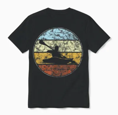Kayak Retro Unisex T-Shirt - Black