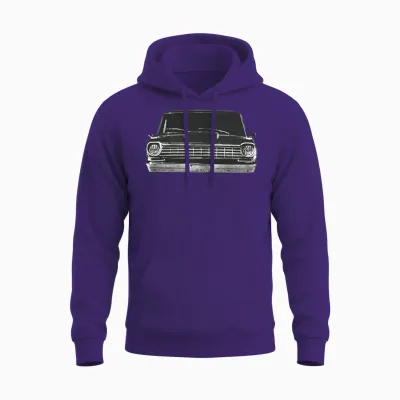 1964 Chevy Nova Ss Front Grill View Silhouette Unisex Hoodie - Purple