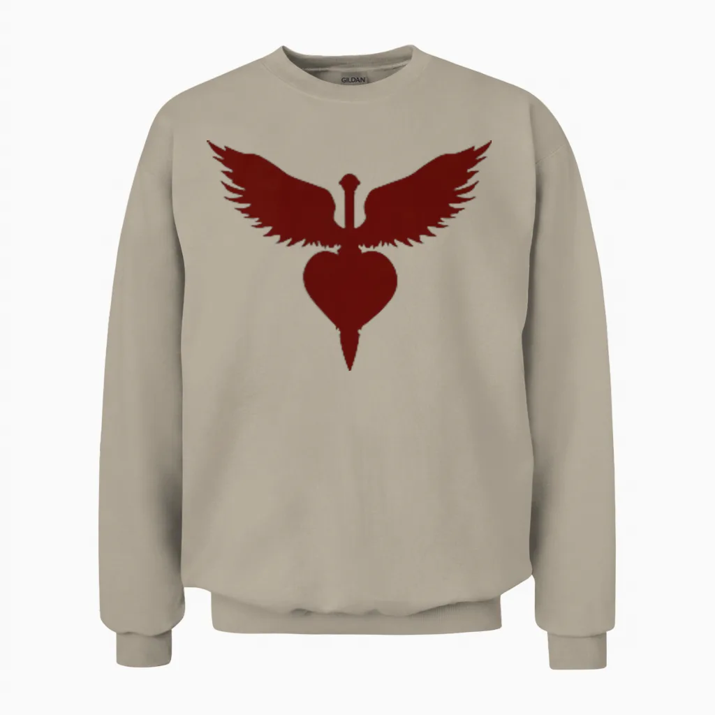 Official Bon Jovi Forever Print on the Back T-Shirt, Black, S Unisex Sweatshirt in Sand