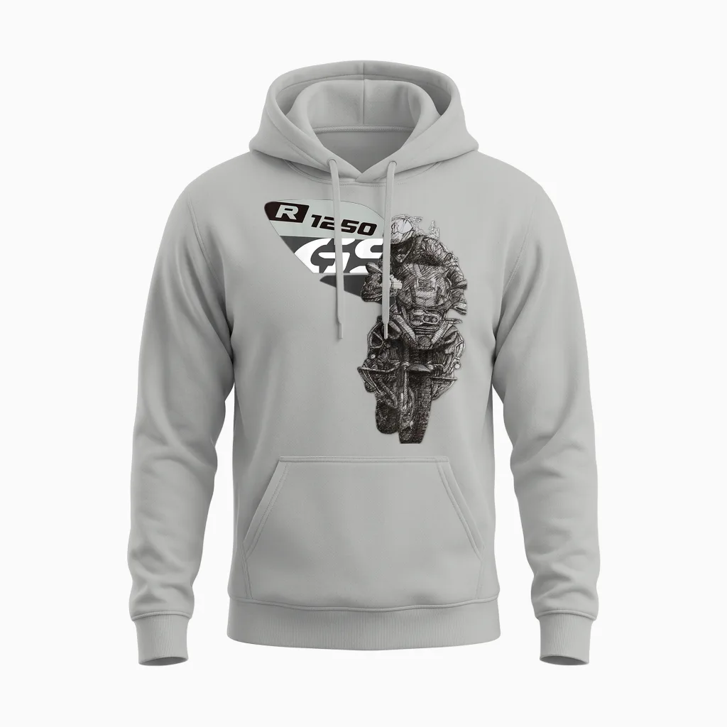 R 1250 Gs Adventure Bike Motorcycle Unisex Hoodie in Ash
