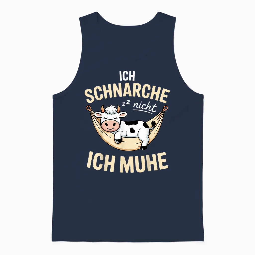 Ich Schnarche Nicht Ich Muhe Kuh Schlafshirt Damen Herren Unisex Tank Top in Navy
