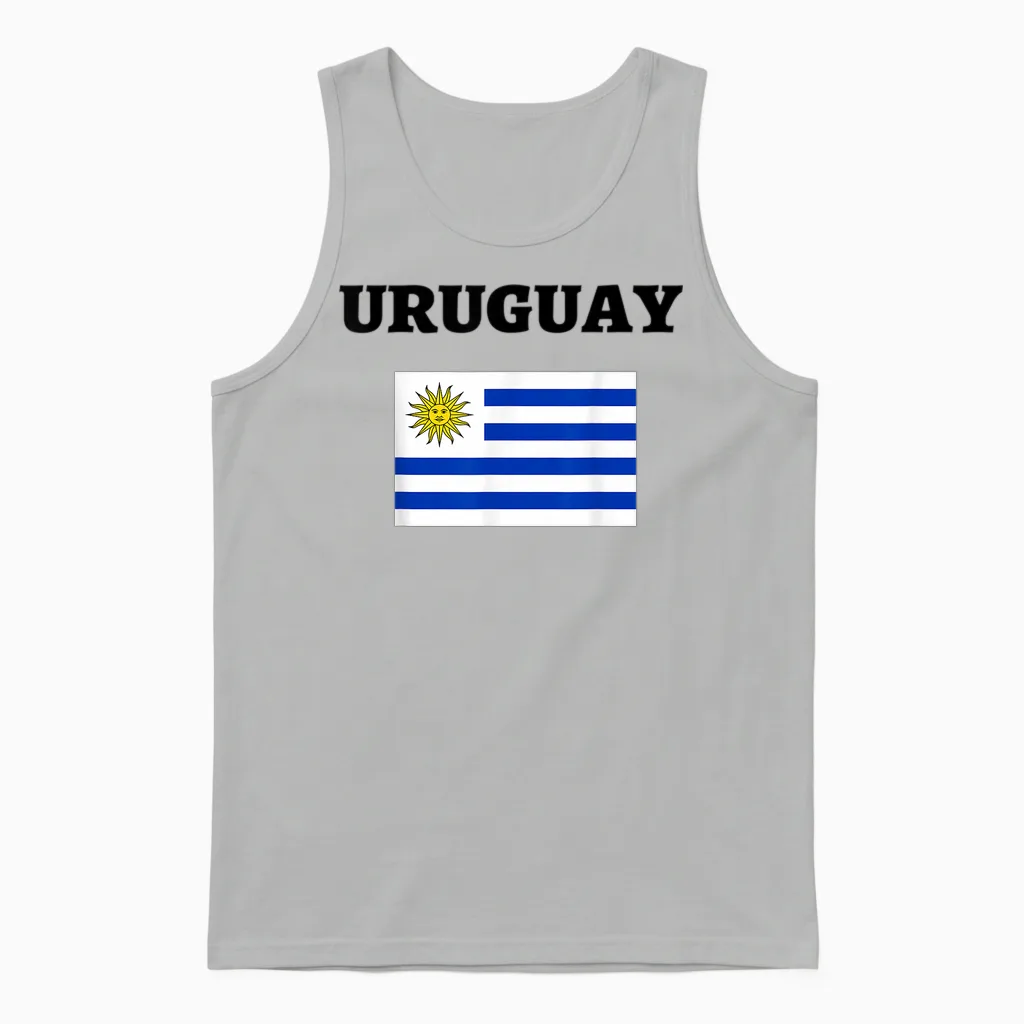 Fußball-T-Shirt Mit Uruguay-Flagge, Fußball-Trikot Unisex Tank Top in Ash