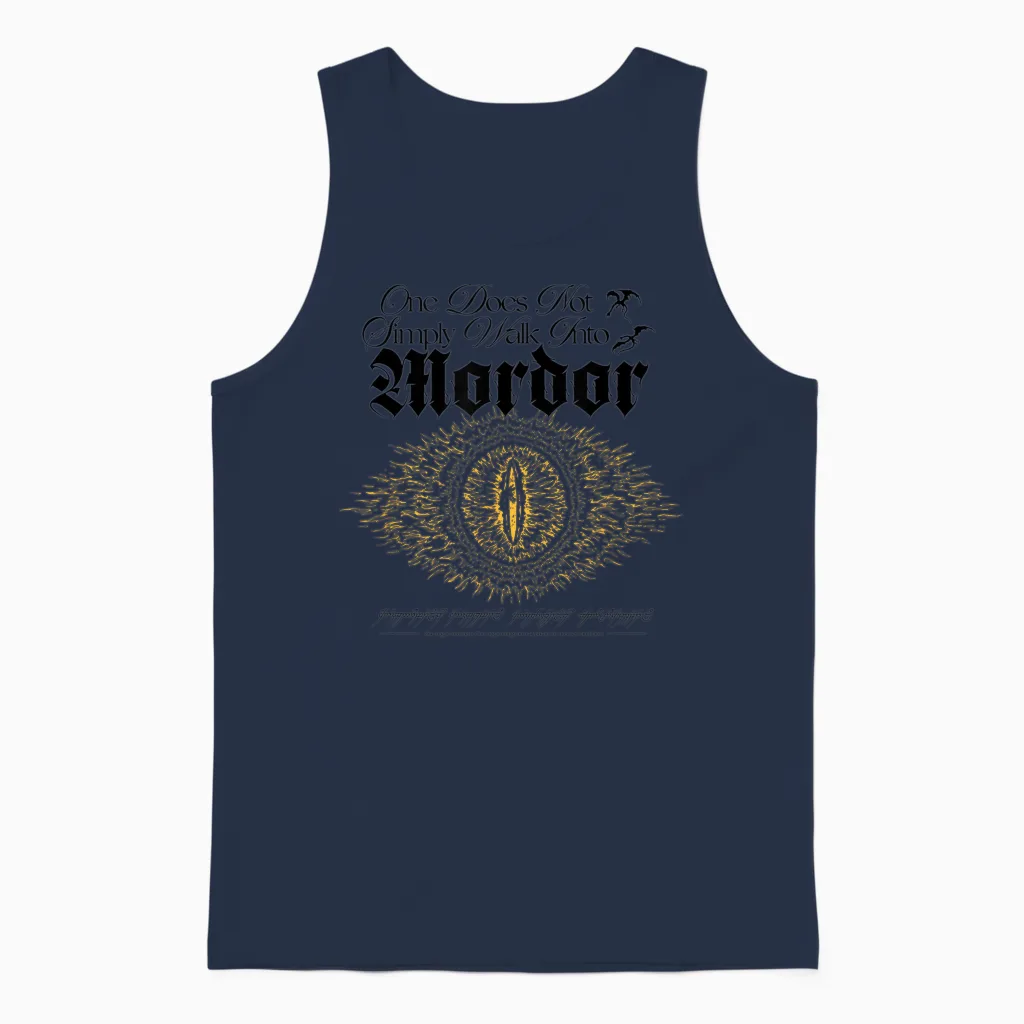 Lord of the Rings Mordor Eye of Sauron Unisex Tank Top in Navy