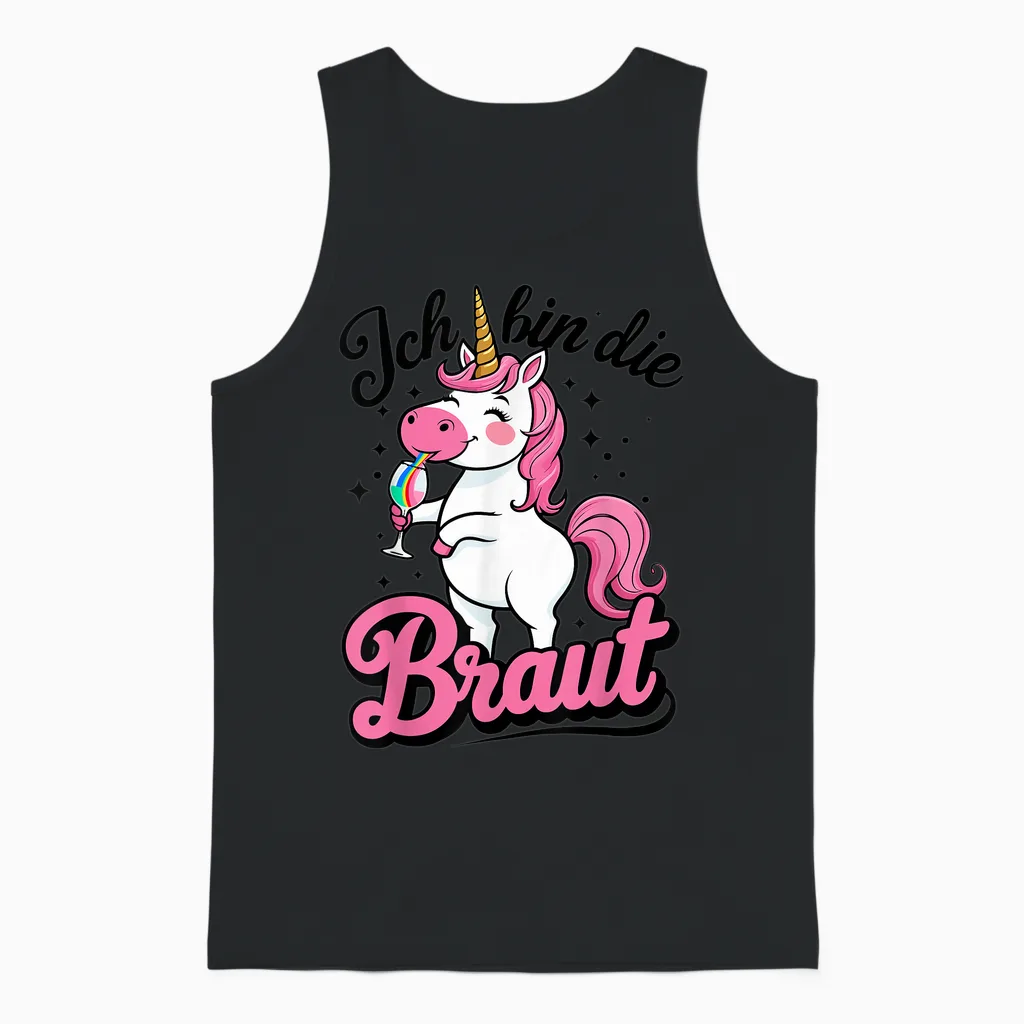 Ich Bin Die Braut Einhorn Junggesellenabschied Women's Jga T-Shirt, White, S Unisex Tank Top in Black