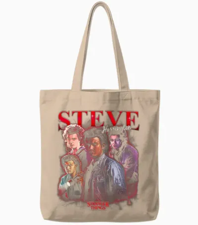 Stranger Things Steve Boyfriend Officially Licensed Tote Bags - Natural
