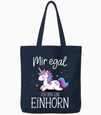 Mir Egal Ich Bin Ein Einhorn Costume Carnival Fancy Dress Tote Bags - Navy