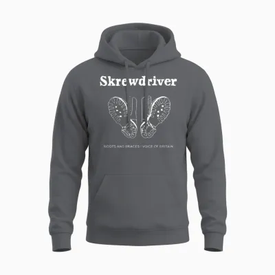 Skrewdriver Unisex Hoodie - Charcoal