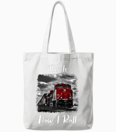 Funny Train Saying for Train Engineer & Freight Train Lovers Tote Bags - White