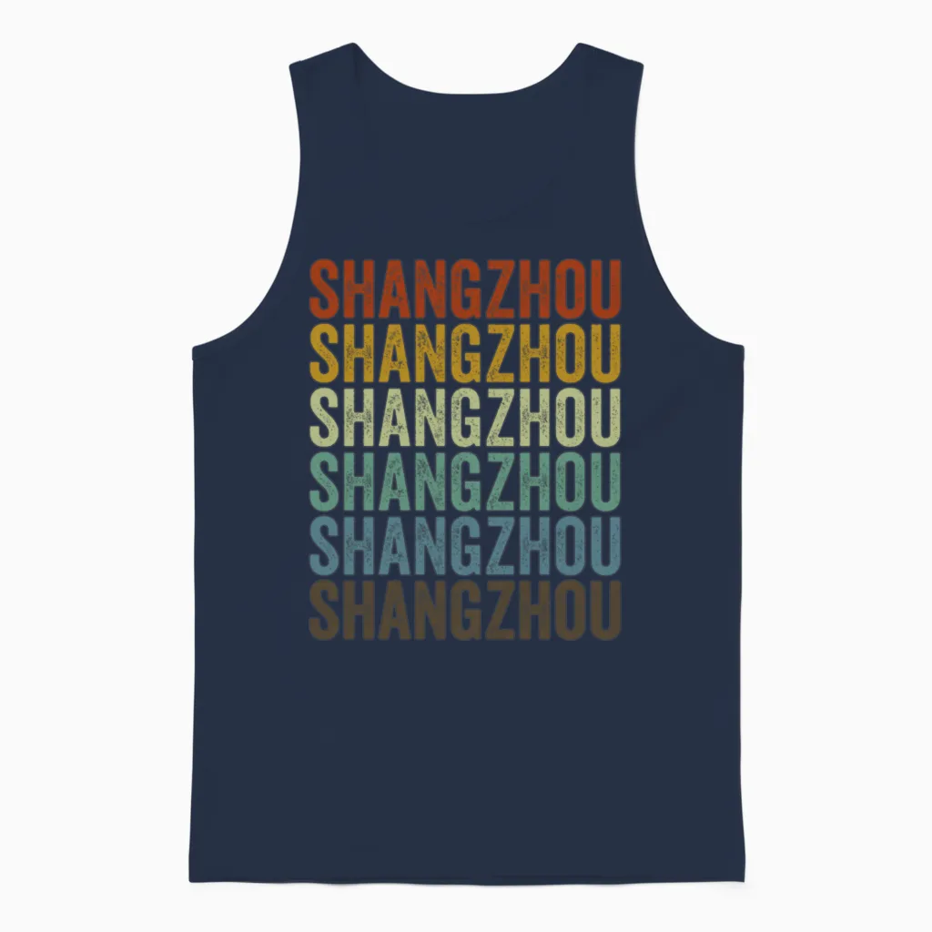 Shangzhou China Retro Vintage Unisex Tank Top - Navy
