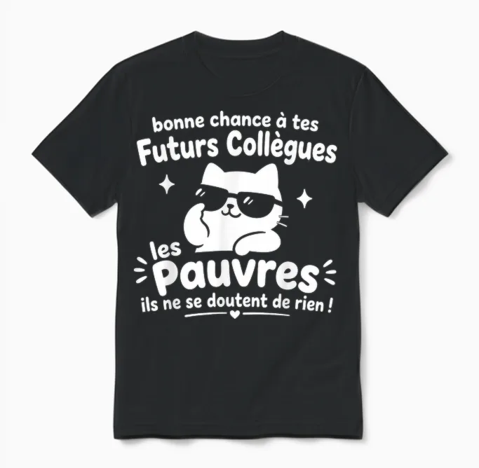 Bonne Chance Nouveau Travail Humour Pot De Départ Collègue Unisex T-Shirt in Black