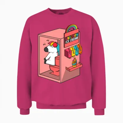 Unicorn Ice Cream Gift Funny Comic Cool Awesome Unisex Sweatshirt - Heliconia