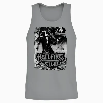 Stranger Things Hellfire Club Poster T-Shirt, White, S Unisex Tank Top - Sport Grey