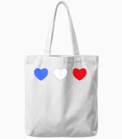 France Cœurs Tricolores Drapeau Bleu Blanc Rouge Tote Bags - White