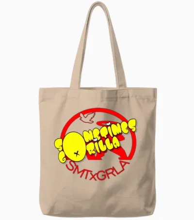 Bubble Letters Tote Bags - Natural