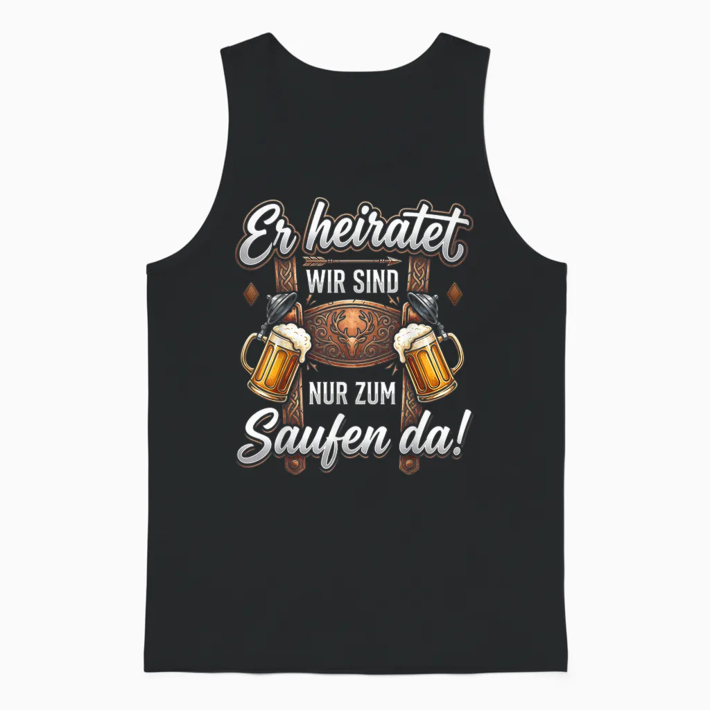 Junggesellenabschied T-Shirt Männer Jga Poltern Polterabend Unisex Tank Top in Black