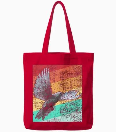 Pigeon Retro Pigeon Tote Bags - Red