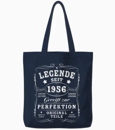 1956 Birthday Man 70th Decoration Funny 70s 70th Birthday Tote Bags - Navy
