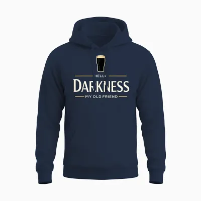 Hello Darkness My Old Friend Irish Beer St. Patrick's Day Unisex Hoodie - Navy