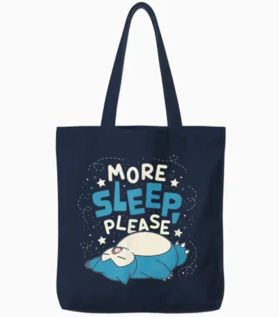 Pokémon - Snorlax More Sleep Please Tote Bags - Navy