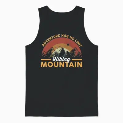 Adventure Has No Limit Hiking Mountains Unisex Tank Top - Black
