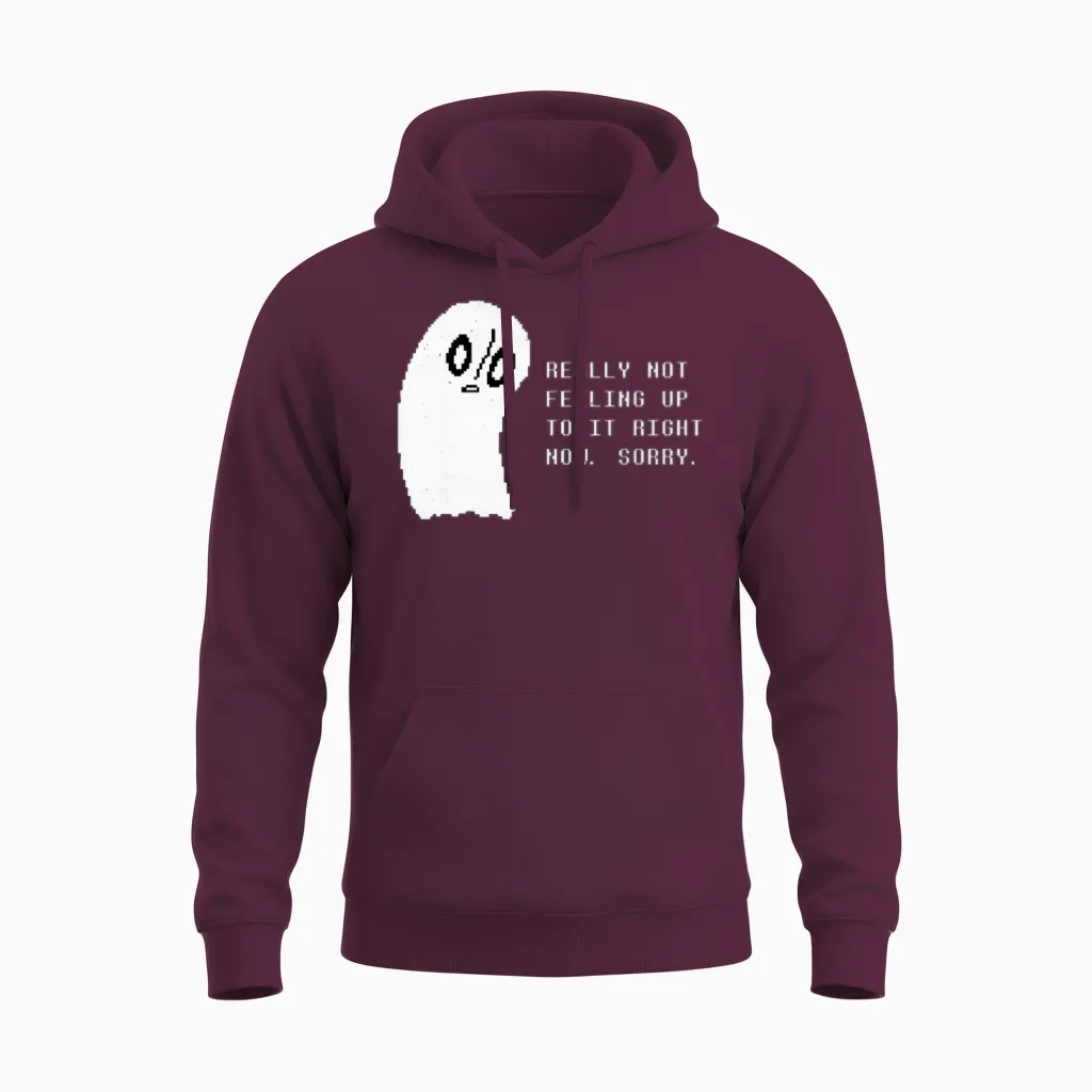 Retro Napstablook Unisex Hoodie in Maroon