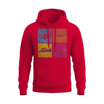 Retro Trumpets Vintage Trumpeter Unisex Hoodie - Red