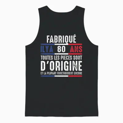 Fabriqué Il Y a 80 Ans Anniversaire Homme Blague Drôle Manche Longue Unisex Tank Top - Black