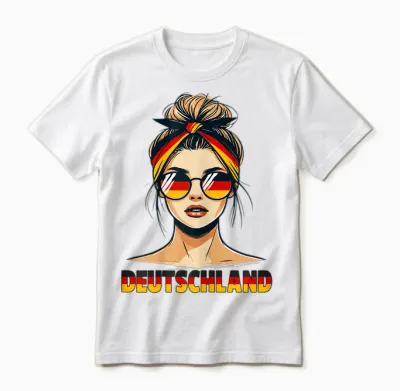 Deutsches Mädchen Liebt Deutschland Flagge Deutsches Mädchen Deutschland Unisex T-Shirt - White