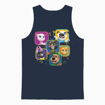 Talking Tom & Friends Characters Unisex Tank Top - Navy