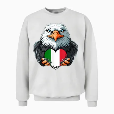 Drapeau Italien Aigle Fierté Italienne Racines Italiennes Drapeau Italie Unisex Sweatshirt - White