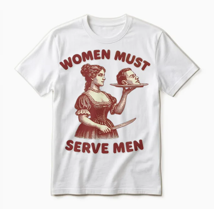 Women Must Serve Men Y2k Femme Féministe Sans Charnière Unisex T-Shirt in White