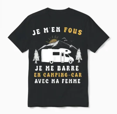 Camping Car Humour Je Me Barre En Camping-T-Shirt, Black, S Unisex T-Shirt - Black