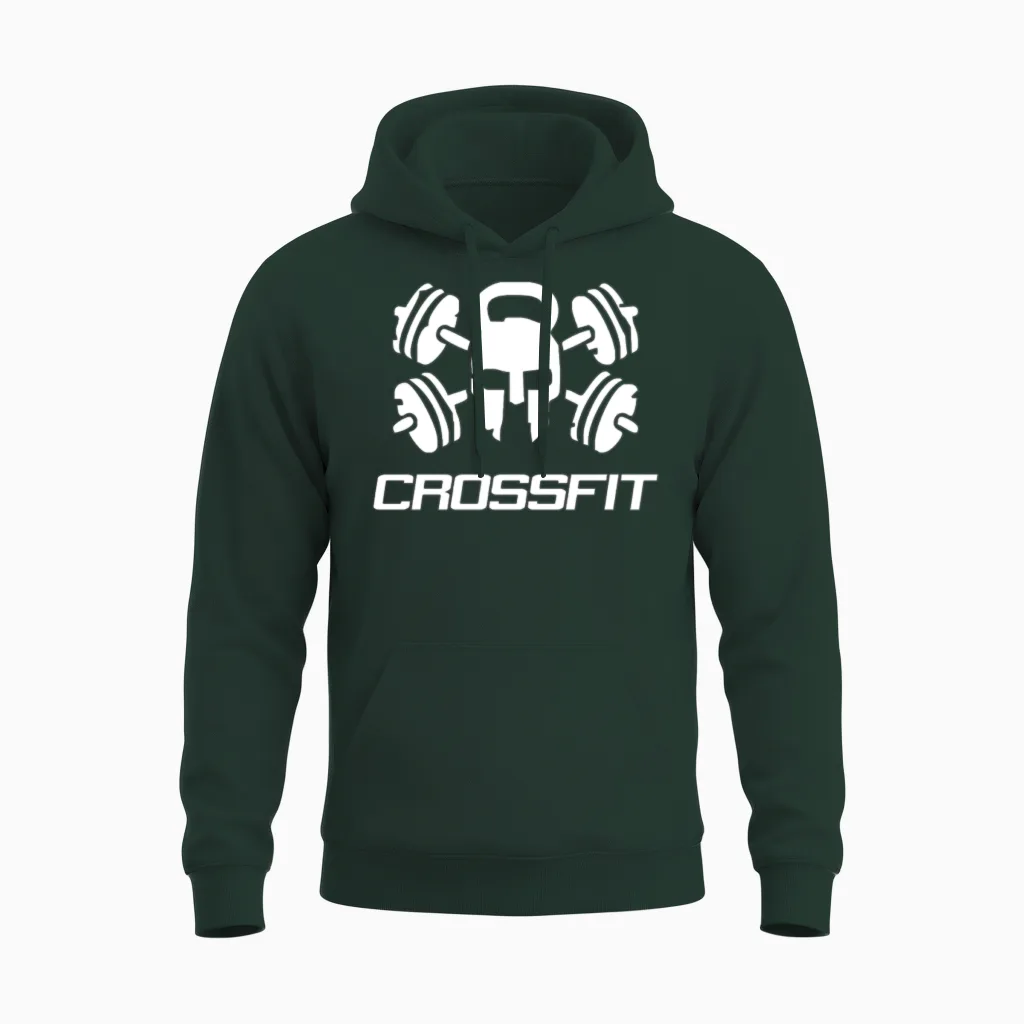 Crossfit Skull Halloween Unisex Hoodie in Forest