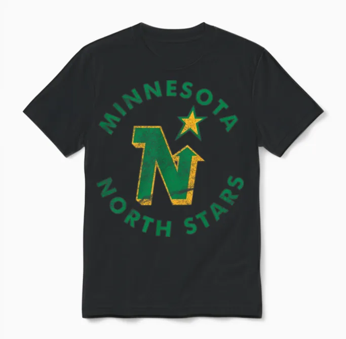 The Minnesota North Stars Ice Hockey Team Unisex T-Shirt in Black