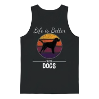 Life Is Better with Dogs - Dog Lover Unisex Tank Top - Black – 1