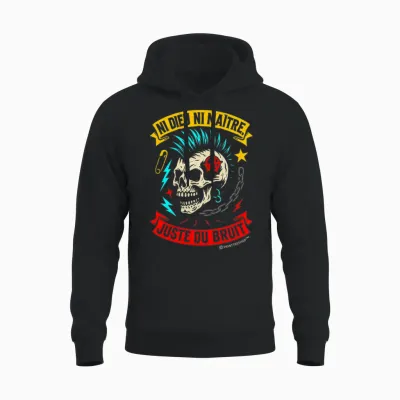 Punk Rock Music Skull Anarchist - Neither God nor Master Unisex Hoodie - Black